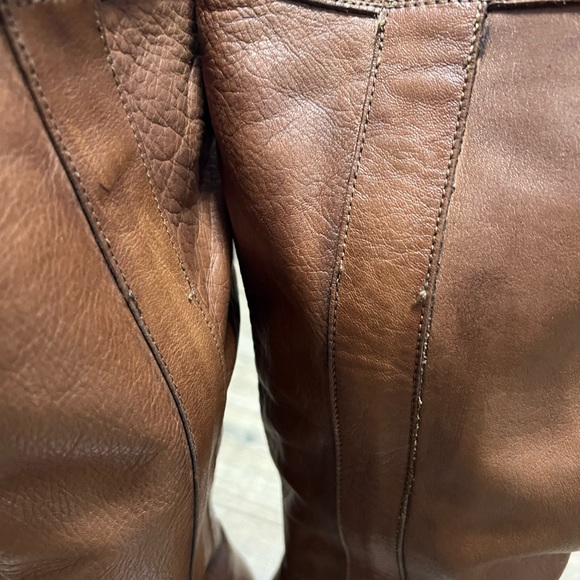 David Dixon Soft Brown Leather Knee High Heeled Boots Size 9 - Picture 4 of 10